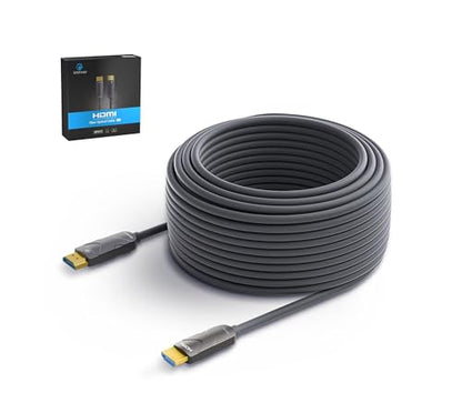 4K HDMI Cable 100 ft，Fiber Optic HDMI Cord (HDMI2.0b, 18Gbps, 4K 60Hz 4:4:4 RGB, 1080p), Ultra High Speed Uni-Directional Active Slim Cord, Compatible with PC Laptop PS3 PS4 Projector HDTV - size: 100 ft