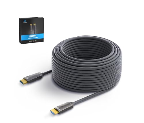 4K HDMI Cable 100 ft，Fiber Optic HDMI Cord (HDMI2.0b, 18Gbps, 4K 60Hz 4:4:4 RGB, 1080p), Ultra High Speed Uni-Directional Active Slim Cord, Compatible with PC Laptop PS3 PS4 Projector HDTV - size: 100 ft