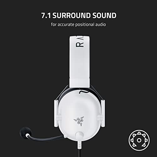 Razer BlackShark V2 X Gaming Headset for PC, 3.5mm Audio Jack, White - color: White, size: 3.5 mm, style: PC
