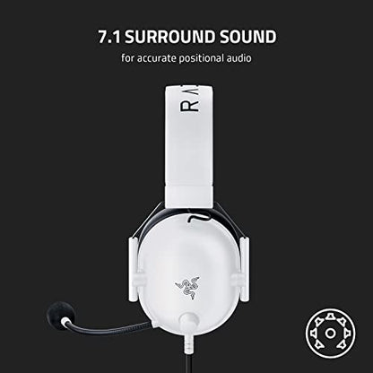 Razer BlackShark V2 X Gaming Headset for PC, 3.5mm Audio Jack, White - color: White, size: 3.5 mm, style: PC