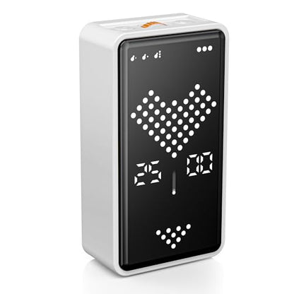 Visual Timer, Rechargeable Digital Hourglass Timer with LED Display | Large display, magnetic back and adjustable volume for classroom, kitchen, fitness, study and kids learning - color: White