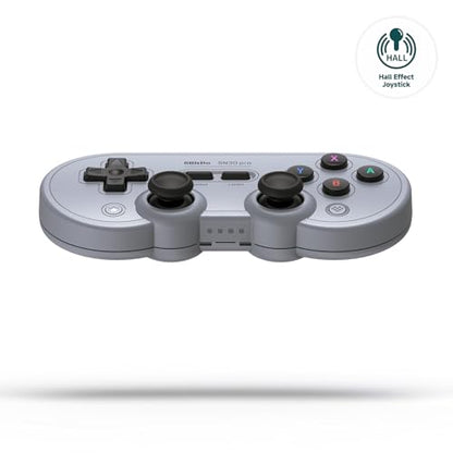 8Bitdo SN30 Pro Bluetooth Wireless Gamepad Retro Controller - Gray | Hall Effect Joystick, for Switch/Switch 2, PC, Steam Deck, Android, Raspberry PI, iPhone, iPad, macOS and Apple TV - color: Gray Edition, size: Hall Effect Joystick