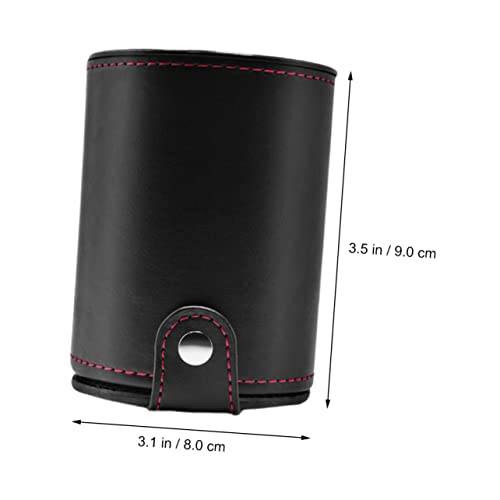 Leather Dice Cup Set Lids Professional Dice Shaker for Game Players PU Leather Double-Layer Storage for Table Games for Parties and Club Entertainment