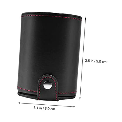 Leather Dice Cup Set Lids Professional Dice Shaker for Game Players PU Leather Double-Layer Storage for Table Games for Parties and Club Entertainment