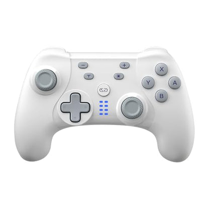 Saitake Wireless Switch Controller for Nintendo Switch/Switch 2/Lite/OLED/PC,Gamepad Supports Dual Vibration/6-Axis Gyroscope/Programmable/Turbo,Ergonomically Designed Precise Joystick (White) - color: White