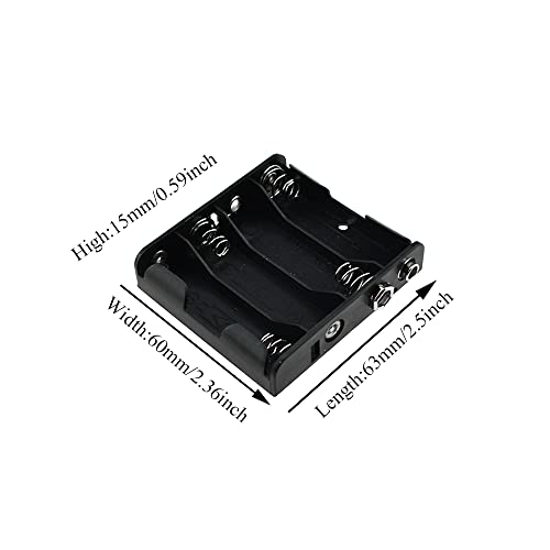 HAHIYO 9V Battery Holder with Standard Snap Connector Sturdy Accommodated Slot Well Conducting Contact Springs Durable Plastic Batteries Case Box 2 PCS for Wall Clocks Ham Radio RC Toys - style: Without cover-4AA(9V Kou)-2P