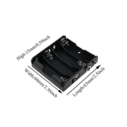 HAHIYO 9V Battery Holder with Standard Snap Connector Sturdy Accommodated Slot Well Conducting Contact Springs Durable Plastic Batteries Case Box 2 PCS for Wall Clocks Ham Radio RC Toys - style: Without cover-4AA(9V Kou)-2P