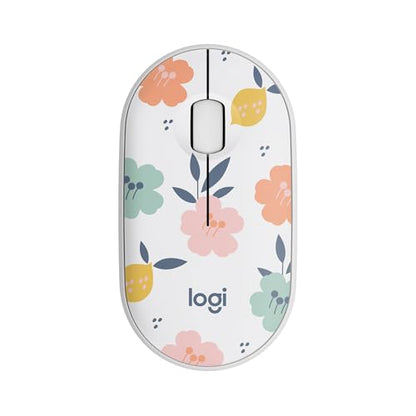 Logitech M340 Compact Ambidextrous Silent Wireless Mouse - Floral Bouquet | Silent clicks, with 2.4 GHz USB-A Nano Receiver, 3 non-customizable buttons, 18-months battery, Windows Mac Chrome compatible - color: Floral Bouquet