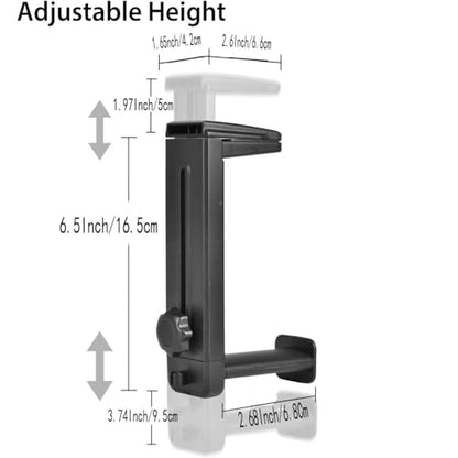 360 Degree Swivel Headphone Stand, 2-in-1 Clamp-on Gaming Headset Holder, Adjustable Under Desk Hanger with Cable Clip Organizer, Space-Saving PC Desktop Accessory, Universal Fit for All Headphones