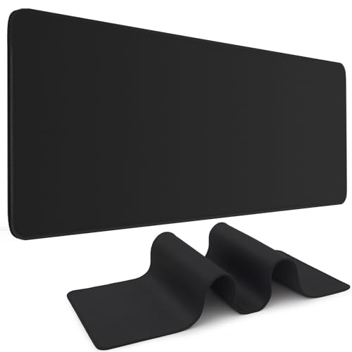 DIGSOM Gaming Mouse Pad Black Keyboard Pad 31.5 x 11.8in | XL Mouse mat, Smooth surface, Anti-slip rubber base, For keyboard and mouse, For home and office use - color: Black