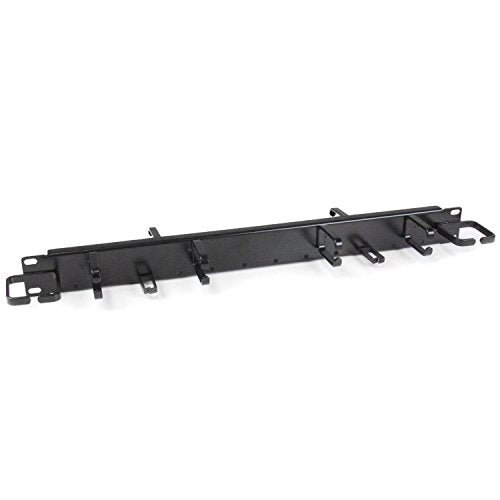 StarTech.com 1U 19" Horizontal Server Rack Cable Management Panel - Network & Data Wire Organizer with Finger Ducts & Vertical/ Horizontal D-Ring Hooks (CMPNL1UC) - style: Finger Duct + D-Ring Hooks