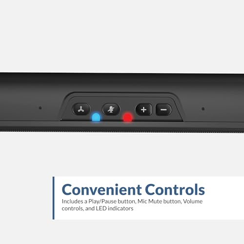 Cyber Acoustics USB & Bluetooth Speaker Bar (CA-2890BT) – USB Powered Speaker with Speakerphone for PC and Bluetooth to Simultaneously Connect to Smartphones, Clamps to Monitor, Convenient Controls - style: USB & BT