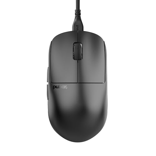 Pulsar Gaming Gears X2 Wired Gaming Mouse, Ultra Lightweight, Optical Switch, 26000 DPI, Motion Sync, PAW3395 Sensor (Medium, Wired, Black) (Renewed)