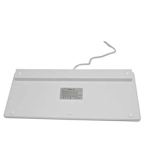 iKKEGOL USB Slim Mini Wired 78 Key Small Super Thin Compact Keyboard for Desktop Laptop PC Win 7 Mac (White) - color: Silver + White
