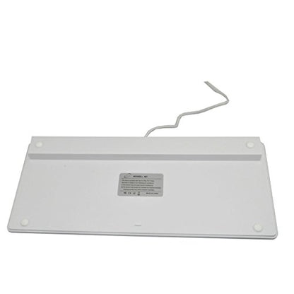iKKEGOL USB Slim Mini Wired 78 Key Small Super Thin Compact Keyboard for Desktop Laptop PC Win 7 Mac (White) - color: Silver + White