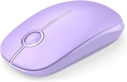 Unipows Wireless Mouse-2.4G Slim Portable Computer Mouse, Purple | Nano Receiver, Less Noise Mobile Optical Mice for Notebook, PC, Laptop, Desktop - color: Pure Purple
