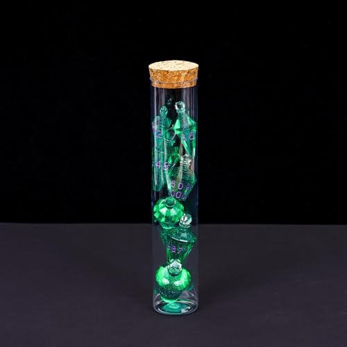 7PCS Potion DND Dice Set,Transparent Sharp Edge Dice Set D&D RPG Polyhedral Die,for Dungeons & Dragons, and TTRPG Roleplaying Games (Green) - color: Green