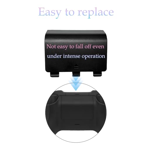 Battery Back Cover for Xbox Series S/X Controller, Battery Cover Door for Xbox Series S/X Controller, Battery Back Shell Repair Part Compatible with Xbox Series X/Series S Controller(4 Black) - color: Black