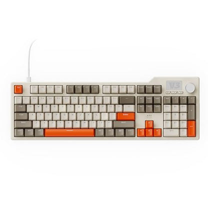 AJAZZ AK35I V3 104-Key Full Size Wired Gasket Mount Gaming Keyboard with Multimedia Buttons & Knob Control | Five Layer Pad | OEM Profile PBT Keycaps | White Backlit Custom Keyboard - color: AK35i V3 Wired Orange