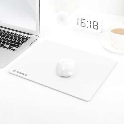White Plastic Resin Hard Mouse Pad Premium Esports Waterproof Ultra Smooth No Irritating Smell Environment Fast and Accurate Control for Office and Gaming Laptop(11.81x9.45in)