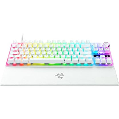 Razer Huntsman V3 Pro TKL 8KHz Esports Gaming Keyboard: Analog Optical Switches Gen 2-8000 Hz Polling Snap Tap - Rapid Trigger - Adjustable Actuation - Media Controls - PBT Keycaps - White - color: White, size: TKL, style: 8000 Hz Polling