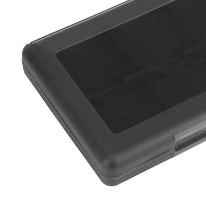 28-in-1 PP Game Card Case Holder - for Nintendo 3DS/DSL/DSI/LL, Cartridge Storage Box with 22 Slots + SD/TF Card Holders + Stylus Organizer(Black) - color: Black