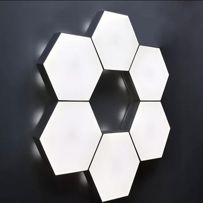 YXQUA Hexagon Wall Light Panels, Touch Control, White, 6 Pack | DIY Modular Assembly, Creative Geometry, for Autism, Sensory Room, Game Room, Living Room, Bedroom, Party, USB Powered - color: White