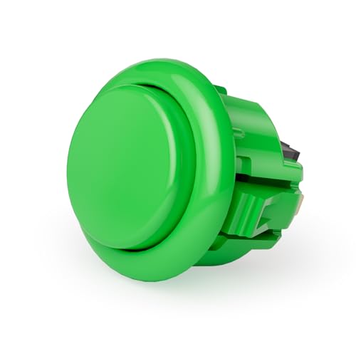 QANBA D-lite Arcade Button Original Buttons Snap-in Joystick Arcade Buttons for DIY Arcade Machines 24mm Push Button Switch(Boxed (24mm Green（EL05) 24 Pcs) - size: 24mm Green（EL05) 24 Pcs