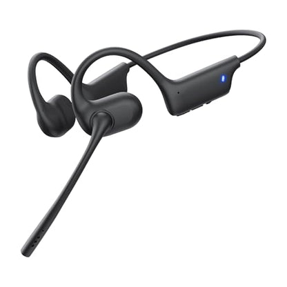 CXK Open Ear Headphones with Mic, Bluetooth 5.4 Dual Noise Canceling Mic for Clear Calls, 23g Lightweight Headset with Mute Button, 12H Playtime Air Conduction Headphones for Call, Meeting, Driving | Bluetooth 5.4 Headphones, 23g Lightweight Headset with