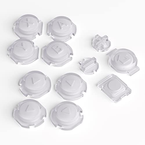 eXtremeRate Replacement Two-Tone Jelly Buttons for JoyCon, New Hope Gray & Clear w/Symbols Custom Controller ABXY Direction Home Capture + - Keys, Action Face Button for Nintendo Switch & Switch OLED - color: New Hope Gray & Clear