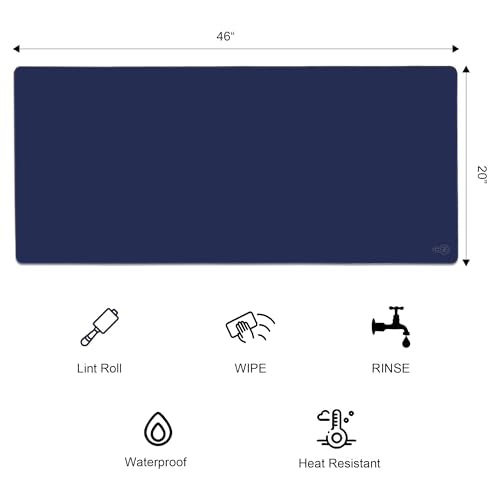 XXL Extended Gaming Mouse Pad/Mat 40"x18"(Navy Blue) - Large & Wide Desk Cloth Mousepad - Stitched/Water Proof/Non Slip Base - color: Navy Blue, size: XXL 40"x18"