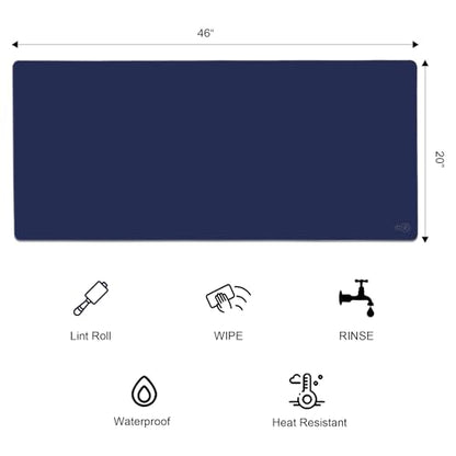 XXL Extended Gaming Mouse Pad/Mat 40"x18"(Navy Blue) - Large & Wide Desk Cloth Mousepad - Stitched/Water Proof/Non Slip Base - color: Navy Blue, size: XXL 40"x18"