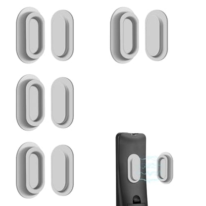 4 Pack Strong Magnetic Remote Control Holder, Self-Adhesive Silicone Remote Holder Wall Mount for TV, Fan, Air Conditioner Remote Control (Grey) - color: Grey