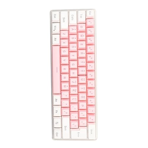 ZJchao Gaming Keyboard 60% Layout Mechanical Keyboard 61 Keys Wired RGB Compact Keyboard for Typist (White Pink) - size: White Pink