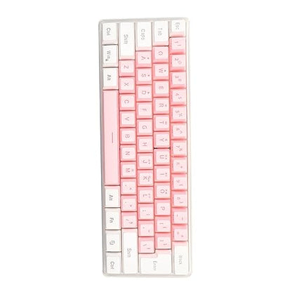 ZJchao Gaming Keyboard 60% Layout Mechanical Keyboard 61 Keys Wired RGB Compact Keyboard for Typist (White Pink) - size: White Pink