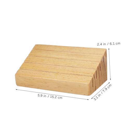 HANABASS Wooden Playing Card Display Stand Sloped and Slotted Card Holder for Easy Access Rustic Design for
