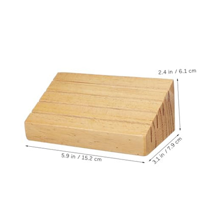 HANABASS Wooden Playing Card Display Stand Sloped and Slotted Card Holder for Easy Access Rustic Design for