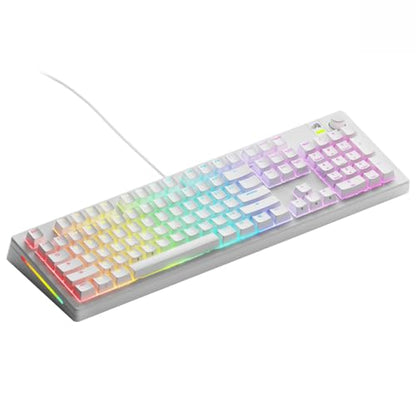 Glorious Gaming - GMMK 3 Custom Mechanical Gaming Keyboard with Knob, 100% Keyboard Full Size, Modular Gasket System, Doubleshot PBT Keycaps, Aluminum Switch Plate, Hotswappable Switches, ANSI (White)