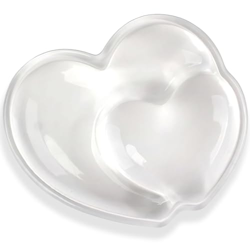 Gel Wrist Rest for Keyboard and Mouse Transparent White Heart Elbow Pad Cushion Ergonomic Cute Clear Cool Mouse Wrist Pad Silicone Non-Slip Support for Computer Gaming Home Office Hand Pillow - color: Heart White