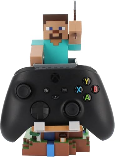 Exquisite Gaming Minecraft Steve Cable Guys Controller Holder & Phone Stand, 8.5 in Collectible