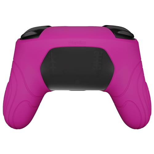 playvital Samurai Edition Ergonomic Silicone Skin Protective Case for Nintendo Switch Pro, Soft Anti-slip Controller Grip Protector for Nintendo Switch Pro with Thumb Grips - Neon Purple - color: Neon Purple