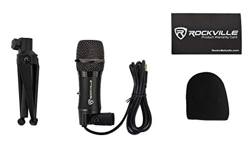 Rockville Z-Stream USB Condenser Computer Microphone for YouTube/Zoom | Podcasting/Streaming/Gaming, Includes Stand and Windscreen, Plug and Play, Mac/Windows, Omni-Directional