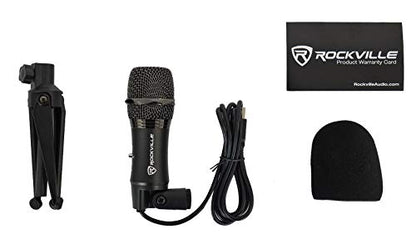 Rockville Z-Stream USB Condenser Computer Microphone for YouTube/Zoom | Podcasting/Streaming/Gaming, Includes Stand and Windscreen, Plug and Play, Mac/Windows, Omni-Directional