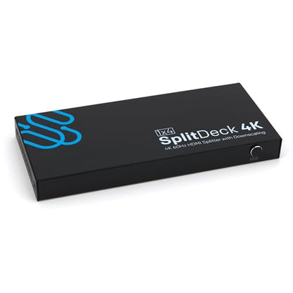 Sewell SplitDeck 4K, 4K 60Hz HDMI Splitter with Downscaling to 1080p, 1x4 | 4K 60Hz, Downscaling to 1080p - Automatic, Downscaling, and EDID modes - size: 1x4