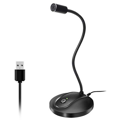 USB Microphone, 360 Degree Adjustable Gooseneck Design, Mute Button & LED Indicator, Noise-Canceling Technology, Plug & Play, Compatible with Windows & MacOS - color: JV-601