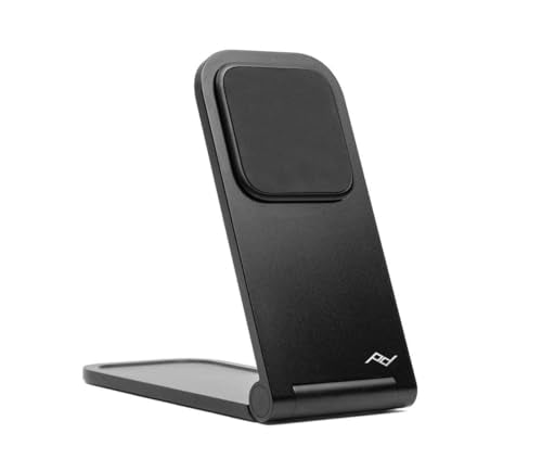 Peak Design Wireless Charging Stand, Black, Qi2 Charging, Grippy Silicone Base, Works with Peak Design Mobile Cases, MagSafe Compatible, for iPhone, Samsung and Google Pixel Phones