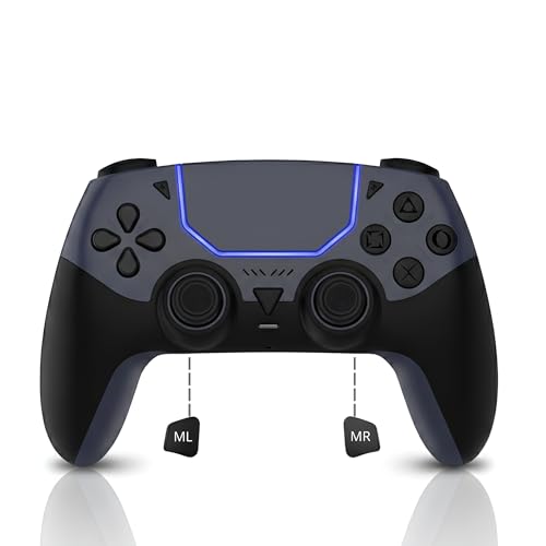 GioMay Pro Wireless Controller Compatible with PS5 – Hall Effect Joysticks, Bluetooth 5.3, Programmable Back Buttons, Dual Vibration, 6-Axis Gyro, Works with PC, Steam, iOS & Android (Gray) - color: Gray