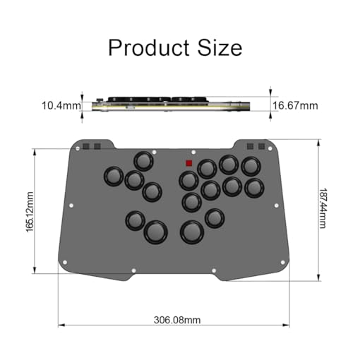 BITFUNX Duelpad Leverless Controller Arcade Stick, Zen16 Arcade Controller for PC/PS3/PS4/PS5/Switch/Steam, All-Button Arcade Fight Stick with SOCD/TURBO/Custom RGB/Hot-Swap/Low-Profile Switch - size: Large