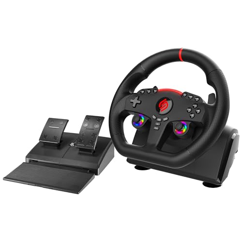 SUBSONIC Superdrive 270 GT Racing Wheel Xbox Series Switch 2/Switch PS4 PC | Steering Wheel, Dual Joysticks, Pedals, Gear Shifter for GTA 6 & Farming Simulator - Vibration, Diameter 27 cm, Rotation 270°