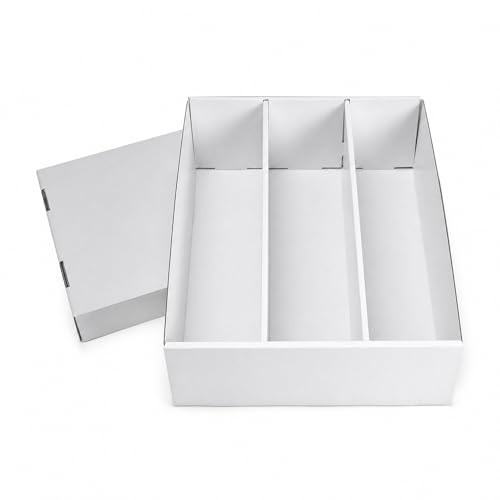 RLAVBL 1 Pack Trading Card Storage Box, Cardboard Card Boxes 2700 Count | with Dividers, for Sports, MTG, TCG, Toploader, 3 Row - size: 1 Pack (3 Row)